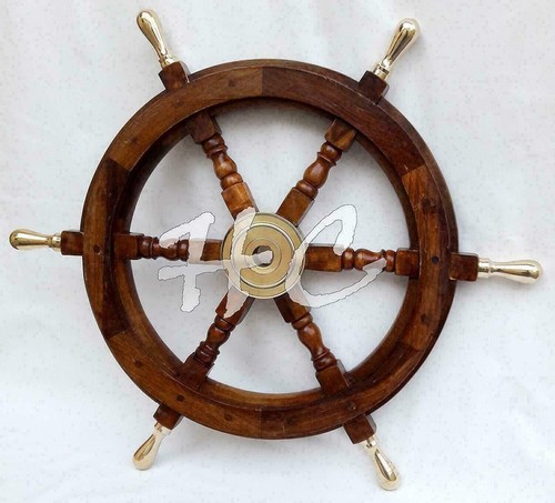 Wooden steering wheel boat - wooden,