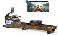 MERACH Oak Wood Water Rowing Machines for Home with 12 Enhanced Resistance Blade
