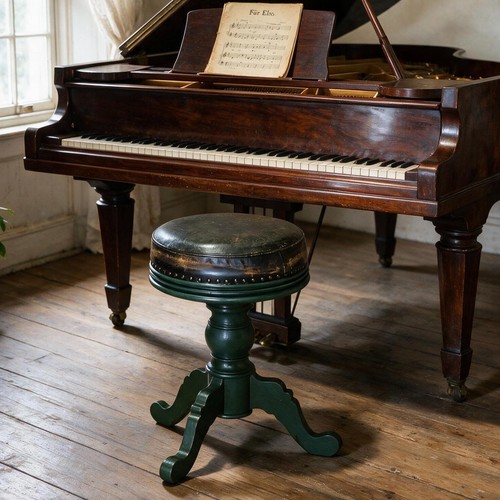 Handsome vintage piano stool - piano,