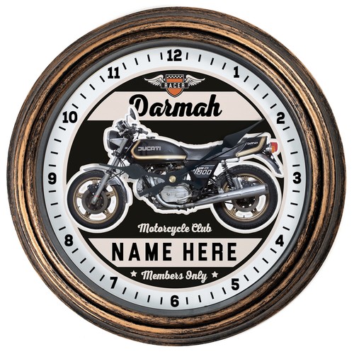 Personalised motorcycle clock - motorcycle,