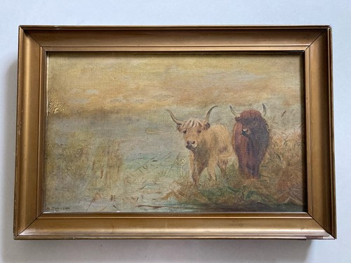 Antique oil painting 1911 - antique,