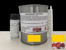 GOLDEN YELLOW TOPCOAT  FLOWCOAT 1kg KIT FOR FIBREGLASS moulds, resin boat repair
