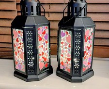 Set Of Two Black Metal 22 Cm