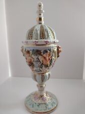 Capodimonte urn vase, ALFREDO CIULLI,4 cerubs,2 lion heads.3402,1535/288 ITALY 