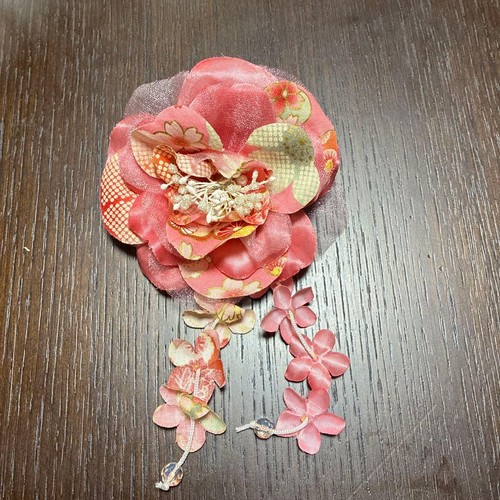 Pink flower hair - hair, with