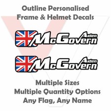 Outline Personalised Bike Stickers Frame and Helmet - Name Decals - Upgraded