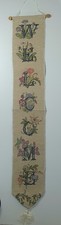 Needlepoint Bell Pull Decorative Wall Hanging WELCOME Floral Foliage NEW