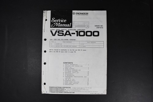 Pioneer vsa 1000 surround - pioneer, vsa-1000