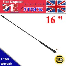 FM/AM CAR ROOF RADIO UNIVERSAL FLEXIBLE ANTI NOISE AERIAL ARIEL ANTENNA 16"