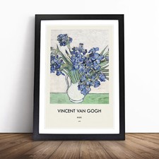 Vase Of Irises Vol.1 By Vincent Van Gogh Exhibition Framed Canvas Wall Art