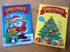 2 CHRISTMAS BOOKS - COLOURING - children's XMAS girls boys SANTA !!