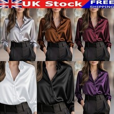 Women Silk Satin Shirt Ladies