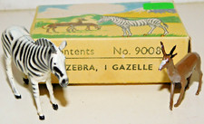 Old BRITAINS Lead 1950s Zoo Series, Zebra & Gazelle, 2 Piece Boxed Set #9008