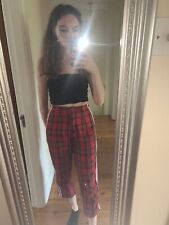Prettylittlething Size 6 Cropped Tartan Pants 