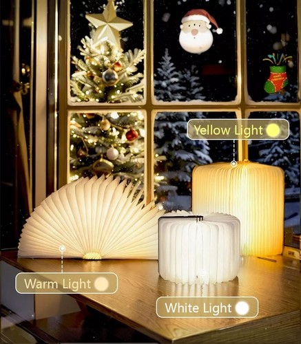 Wooden folding book lamp usb - book,