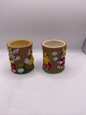 2  x Vintage Plastic Egg Cups