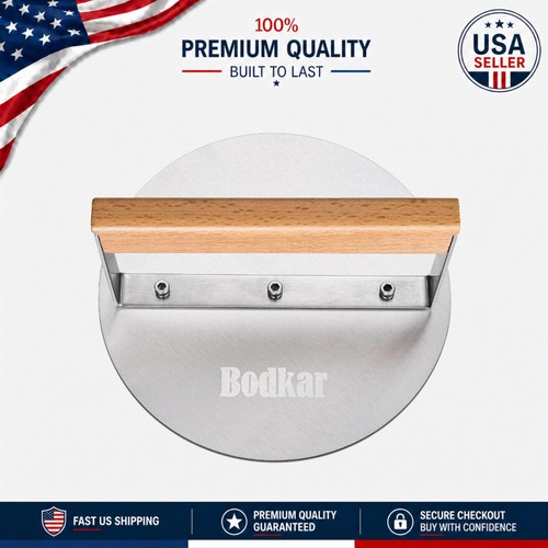 Stainless steel burger press - steel,