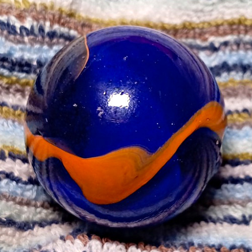 Glass toy marble - toy, blue