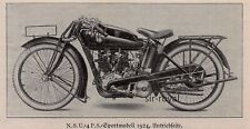 NSU Sport Model 1924 Motorcycle - 1926 - Historical Picture ~13x7cm -