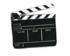 Movie Film Clapper Board Metal Enamel Pin Badge Hollywood Drama Acting TV