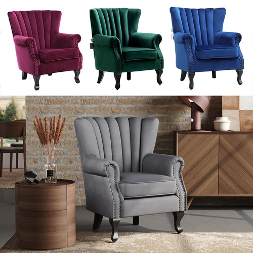 Velvet fabric armchair - velvet/fabric,