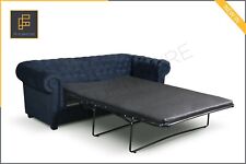 Brand New Imperial Chesterfield 2 Seater Sofa Bed Fabric Grey Cream Teal