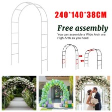 2.4m Metal Garden Arch Heavy Duty Strong Tubular Rose Climbing Plants Archway
