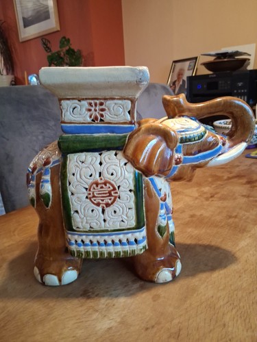 Vintage ceramic elephant plant - vintage,