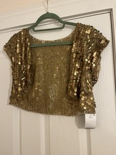 Next Gold Sequin Bolero Brand New With Tags Size M