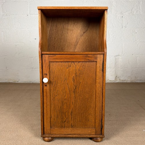 Vintage oak bedside cabinet - oak,