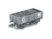 Peco N Gauge Wagon - Peco NR-40W GWR Grey 5 Plank Mineral Open 109458 / 5