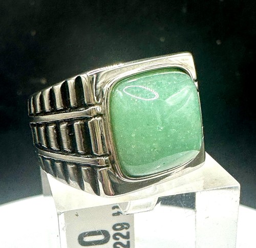 Mens jade ring green signet - mens,