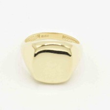 Large Shiny Signet Ring Real Solid 10K Yellow Gold All Sizes