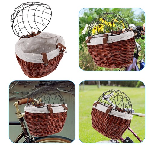 Front wicker bike basket - front,