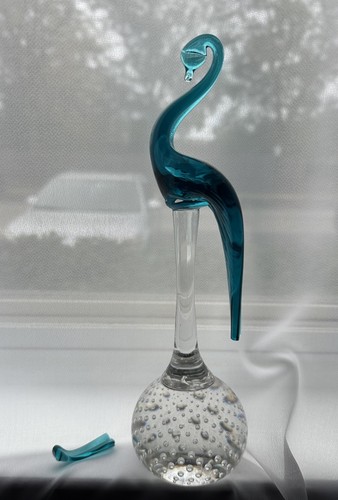 Pairpoint glass swan stem - glass, on
