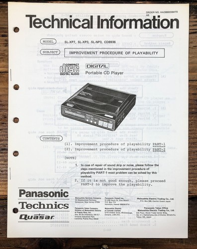 Technics xp7 xp3 sl - technics, sl-np3