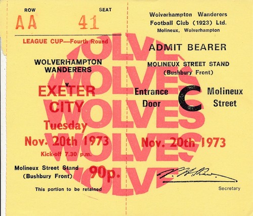 Ticket wolves exeter city - ticket:, v