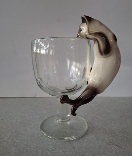 Vintage porcelain siamese - vintage, cat
