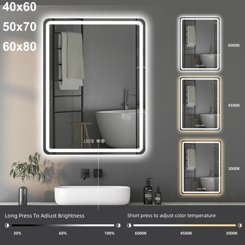Led bathroom mirror - bathroom, with