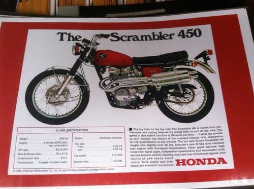1968 honda cl450 - honda, motorcycle