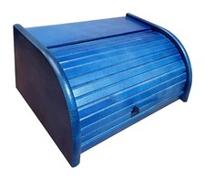 Large Blue Wooden Bread Box 40