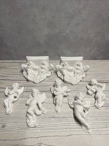7pc white cherub angel - 7pc,