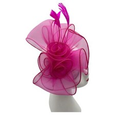 Womens Fascinator Headband Clip Mesh Net Flower Feather Wedding Royal Ascot Race