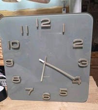 Vintage karlsson Discontinued Grey Glass Clock -square 35cm Scratches On Face