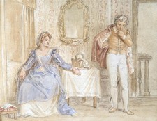 In The Style Of John Massey Wright Watercolour Painting 19th Century