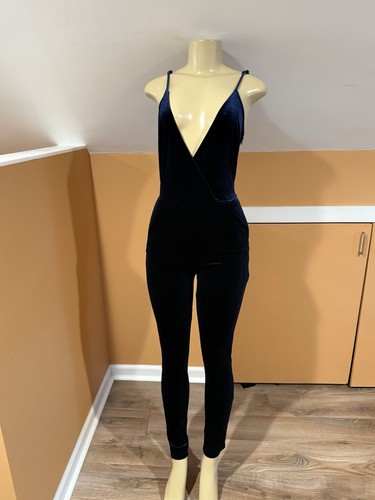 Blue velour velvet bodysuit - blue,