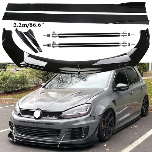 Front bumper lip spoiler - front, side
