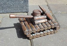 (1506)  trench art? military tank from shell cases  (Pick up / post worldwide)