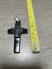 Whitby jet cross pendant with