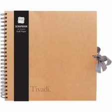 Kraft Scrapbook Album 30x30cm | 40 Sheets | Brown Paper, Ribbon, DIY Crafts